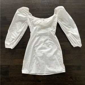 White Puff Sleeve Dress